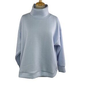 For The Republic Sz 1X Womens Top Lilac Purple Ribbed Knit Mock Neck Pullover